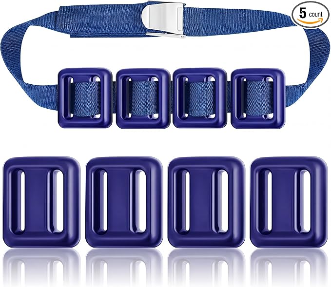 Tellegloww 4 Pcs Dive Weights Belt for Scuba Diving Coated Dive Weights Nylon Dives Belt with 1 Metal Quick Release Buckle for Free Diving Spear Fishing