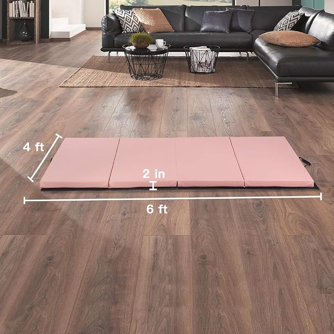 Gymnastics Tumbling Mats Portable Gymnastics Mat Folding Tumbling Mat Thick Yoga Mat Exercise Mat with Carrying Handles for home Workout outdoor Yoga Gymnastic