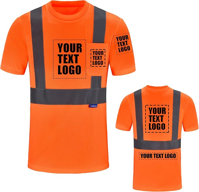 A-SAFETY Safety Shirt,High Visibility Work T Shirt Long Short Sleeve Class 3 (XS-6XL)