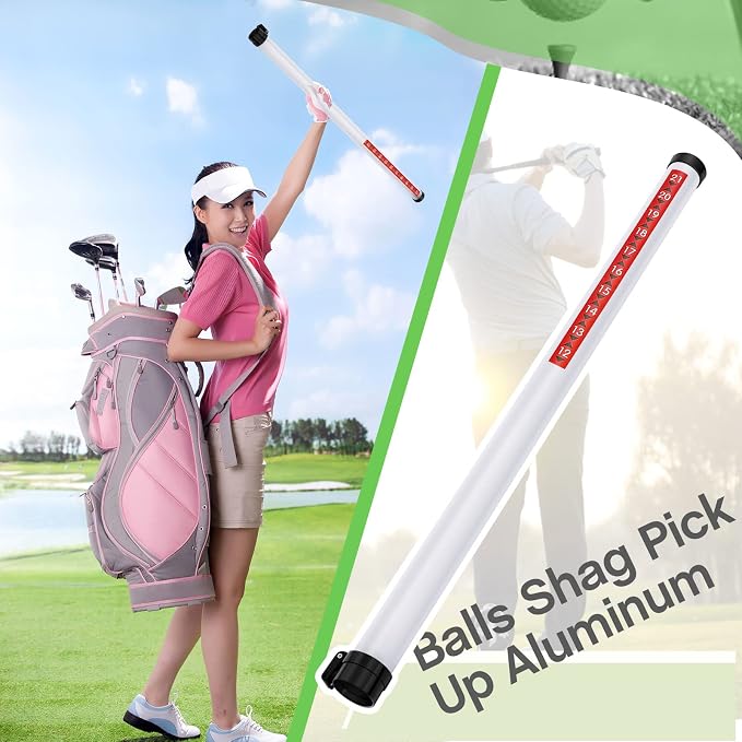 Deekin Golf Ball Retriever Plastic Clear Picker Upper Tube Golf Ball Shagger Grabber Collector, Professional Pickup Tool Device for Men Women, 35.4 Inch