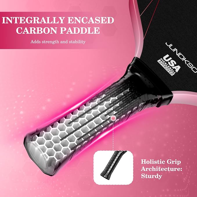 Pickleball Paddles Set of 2 - Composite Carbon Fiber Pickle Ball Paddle - USAPA Approved Pro Pickle Racket - Portable Outdoor Sports Equipment - Men's and Women's Training or Game Gift Set