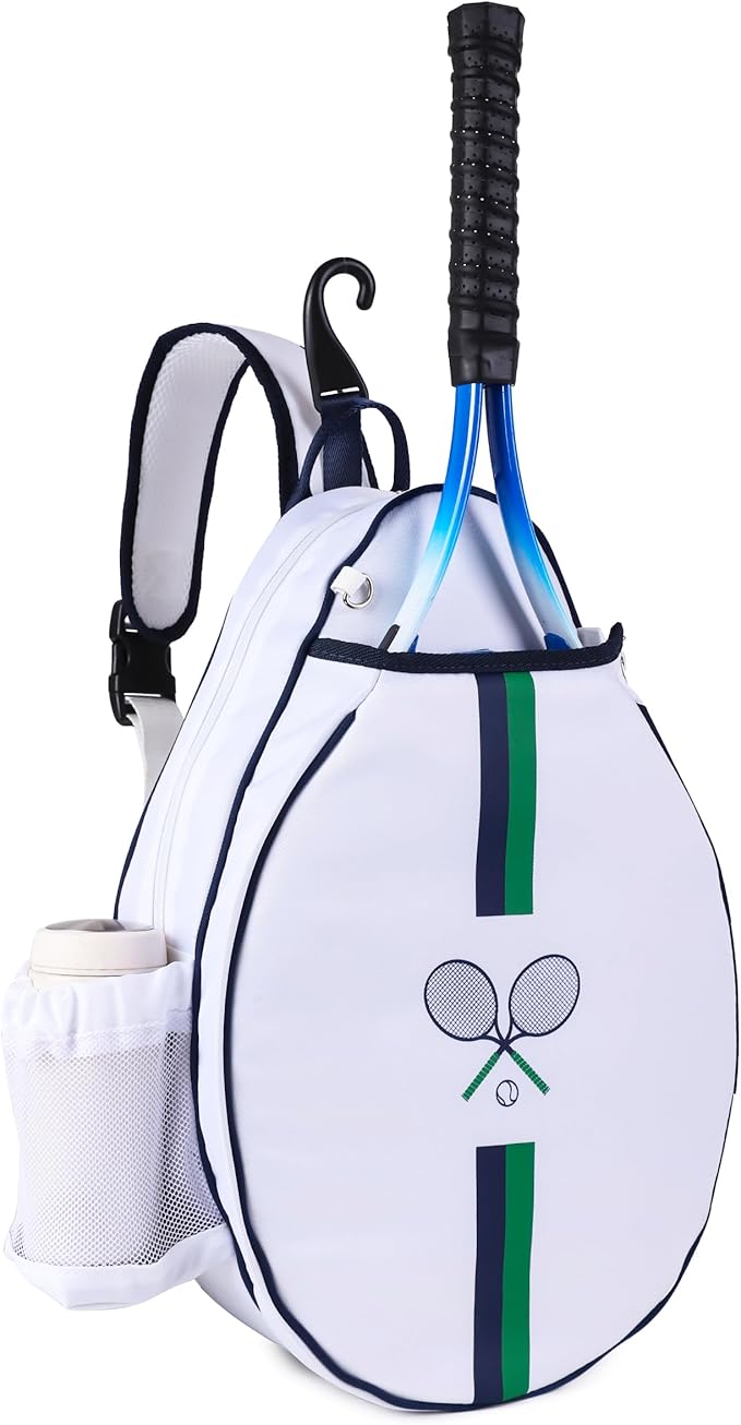 Rejolly Tennis Racket Sling Bag for Women Men Quilted Water Resistant Racquet Cover One Shoulder Crossbody Bag for 2 Tennis Rackets, Pickleball Paddles, Badminton Racquet