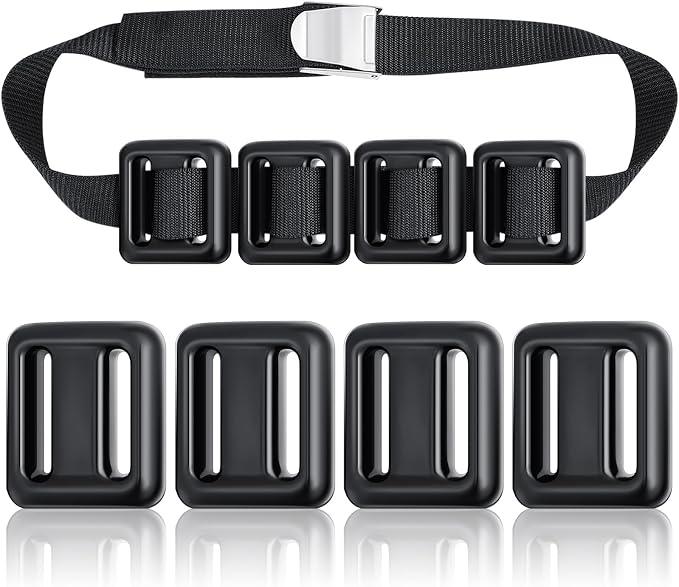 Tellegloww 4 Pcs Dive Weights Belt for Scuba Diving Coated Dive Weights Nylon Dive Belt with Metal Quick Release Buckle for Free Diving Spear Fishing