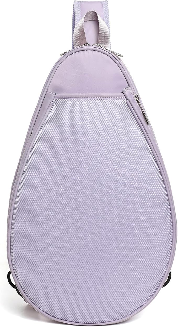 Tennis Racket Bag Waterproof Zipper Paddle Holder Crossbody Shoulder Bag for 1-2 Rackets, Lightweight Versatile Organizer