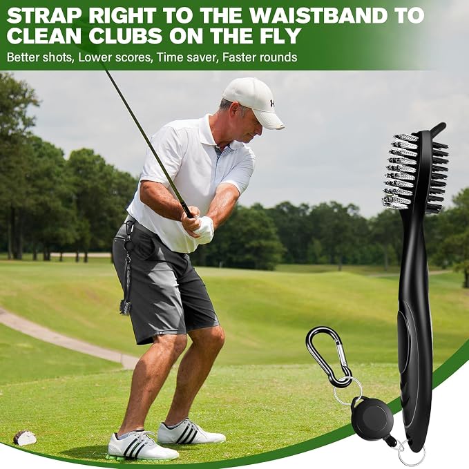 15 Pcs Golf Accessories Kit, Includes Cleaner Brush Towel Tees Golf Ball Bag with Hook Divot Tool with Ball Marker, Golf Essentials Kit for Women Man Gifts