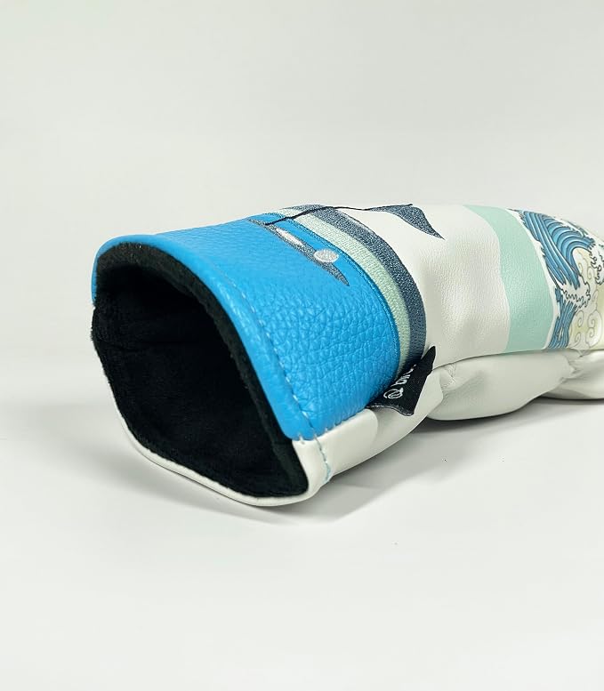 Golf Headcover for Hybrids and Fairway Woods Premium Leather Head Cover. Digitally Printed and Embroidered Design.