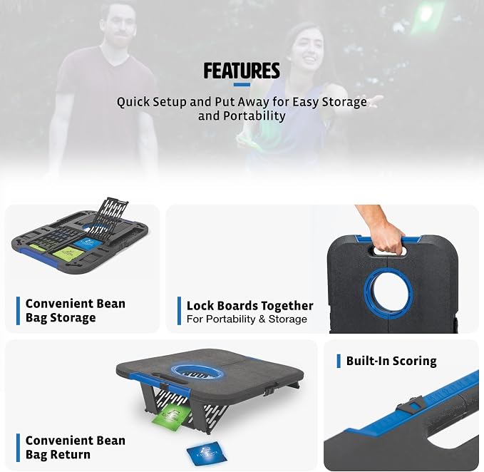 EastPoint Sports Go! Gater Cornhole – Light-Up and Travel Versions – Easy Storage & Light-Weight – Perfect for Outdoor and Indoor Play