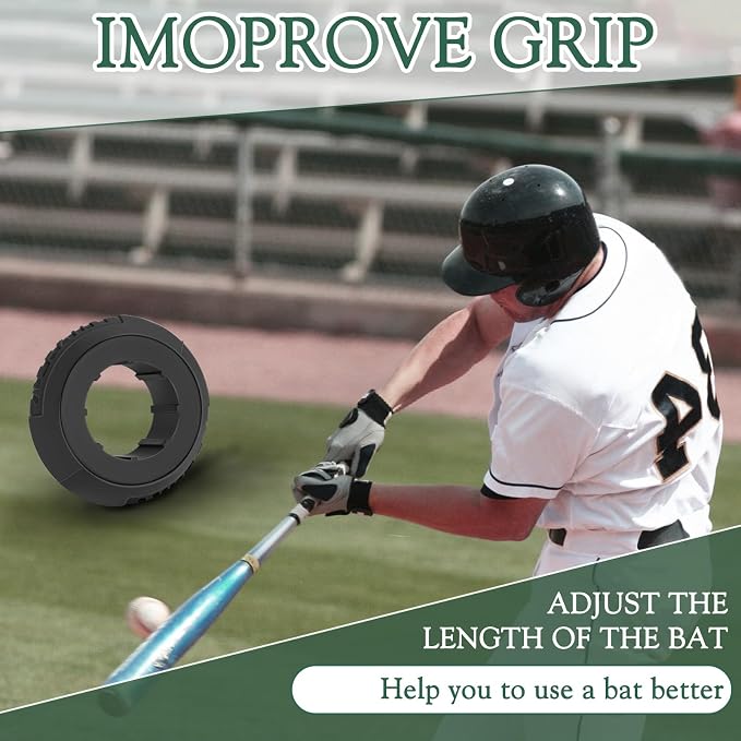 Hikeen 6 PCS Baseball Bat Grip Choke Up Rings Bat Choke with Baseball Bat Weighted Swing Knob 15 OZ for Baseball Softball Teeball Tball Swing Training Baseball Bat Accessories