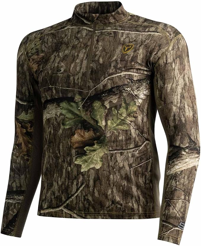 SCENTBLOCKER Angatec Long Sleeve 1/4 Zip Performance Shirt Mens Camo Hunting Clothes