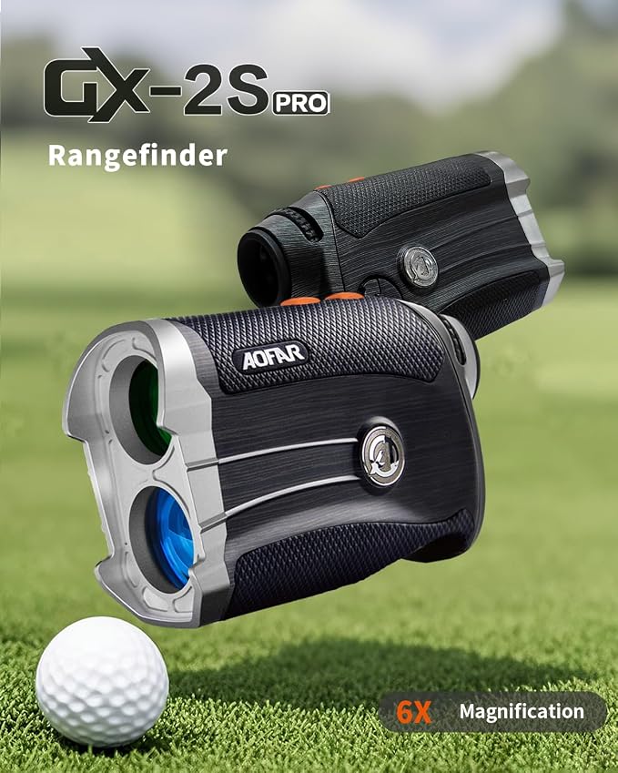 AOFAR GX-2S Rangefinder for Golf & Hunting with Slope and Angle Switch, Flag-Lock with Vibration, Horizontal Distance, 600/1000 Yards Distance Measuring Range, 6X Waterproof, Free Battery
