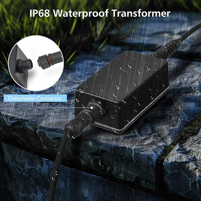 LyLmLe LED Pond Lights with APP Control, 6W SS316 Stainless Steel RGB Underwater Fountain Light with 12V Transformer, IP68 Waterproof Outdoor Underwater Lights for Pond Waterfall, Black Wire(2-Spots)