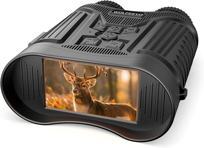 Night Vision Goggles, 4K HD Night Vision Binoculars with 7X Digital Zoom, 3'' HD Screen & Rechargeable Battery for Camping & Security, with 32GB TF Card for Photos and Videos, Gifts for Men Him Dad