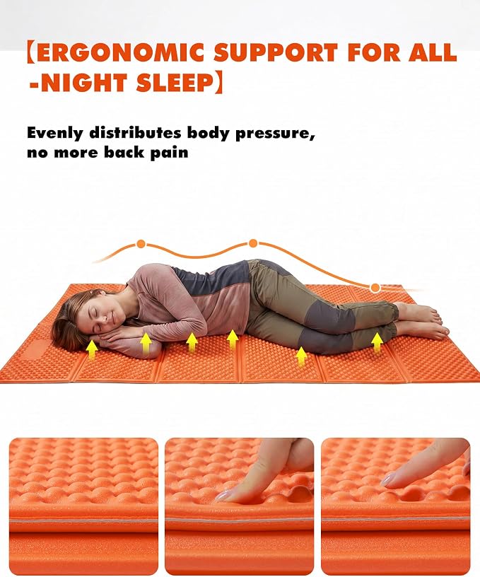 Camping Foam Sleeping Pad Lightweight Closed Cell Folding Camping Mat Moisture-Proof Camping Mattress Portable for Outdoor Hiking Mountaineering Blue