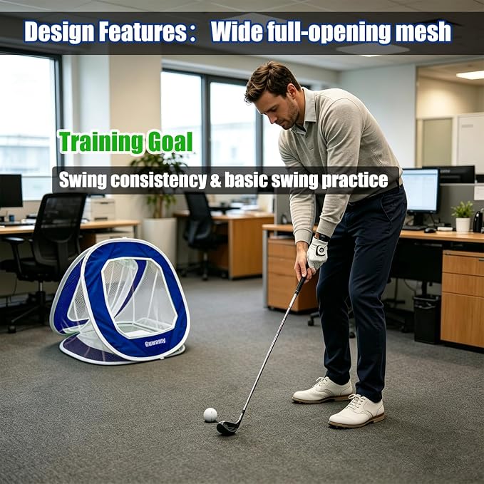 3-in-1 Pop Up Golf Chipping Net – Precision & Distance Trainer, Easy Indoor/Outdoor Setup – Ideal Gift