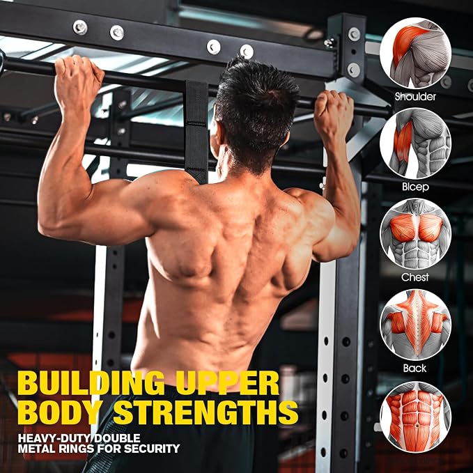 Ayombo Pull Up Assistance Bands, Resistance Bands for Pull Up Bar Workout, Adjustable Heavy Duty Pull Up Assist Equipment with 4 Assistance Bands, Home Gym Fitness Exercise Strength Training