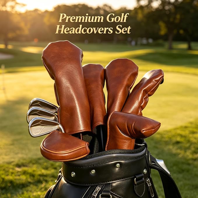 Golf Accessories Golf Club Covers for Driver, Fairway, Hybrids - Golf Driver Headcover/Golf Fairway Wood Head Cover/Hybrid Headcover for Men/Women Golfer