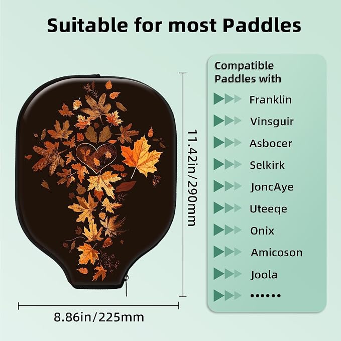 Pickleball Paddle Cover- Premium Water-Resistant Racket Sleeves with Reinforced Zippers, Universal Fit for USAPA Standard Paddles, Extra Padding Protection 6