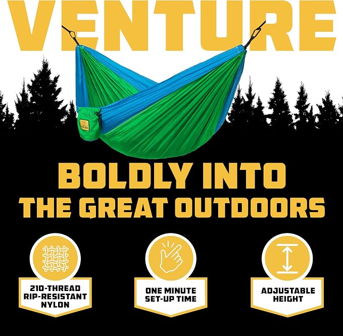 Wise Owl Outfitters Camping Hammock – up to 500lbs Portable Hammock with Tree Straps - Travel, Backpacking, Hiking, Outdoors Camping Gear - Single or Double