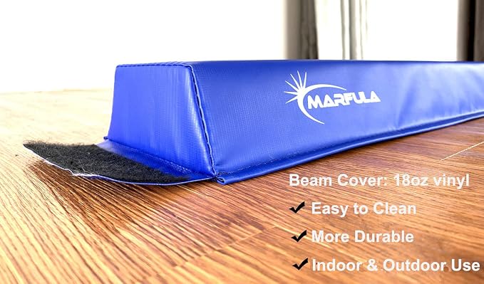 MARFULA Balance Beam - Folding Floor Gymnastics Equipment for Kids, Non Slip Base - 6 FT to 10 FT for Home Gym Use