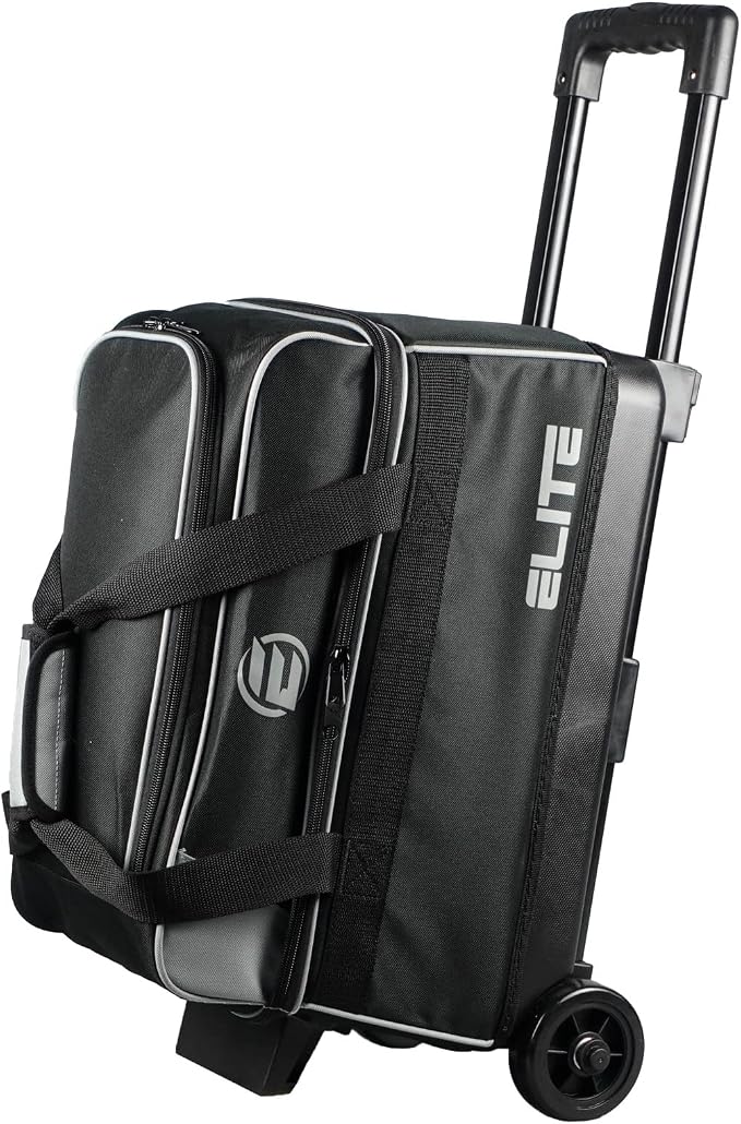 ELITE Basic Bowling Bag Double (2) Ball Roller with Rolling Wheels