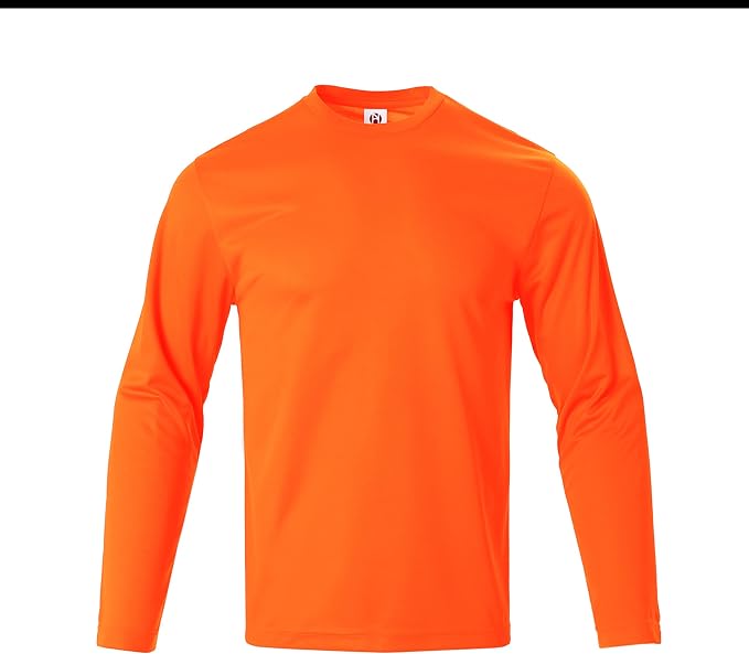 Mens Long Sleeve T-Shirts Casual Crew Neck Tee Shirt Summer Soft Running Swimming Cycling Fishing Tops