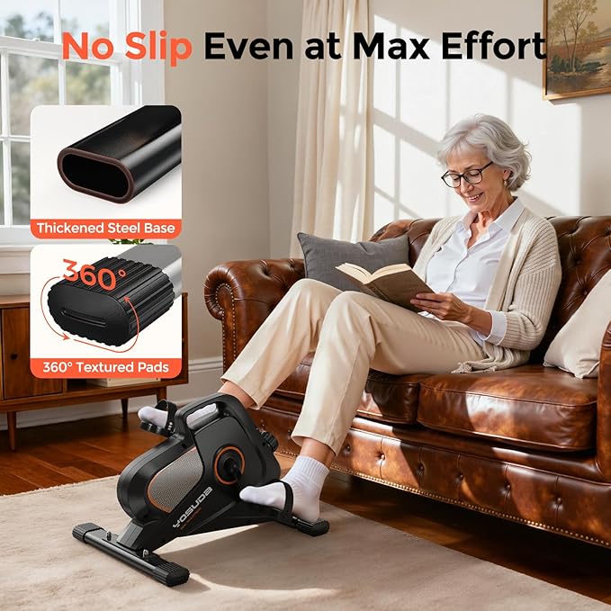 YOSUDA Under Desk Bike with 16-Level Magnetic Resistance, Mini Exercise Bike with Bluetooth App, Pedal Exerciser While Sitting for Office Workers & Seniors, for Home Exercise & Recovery