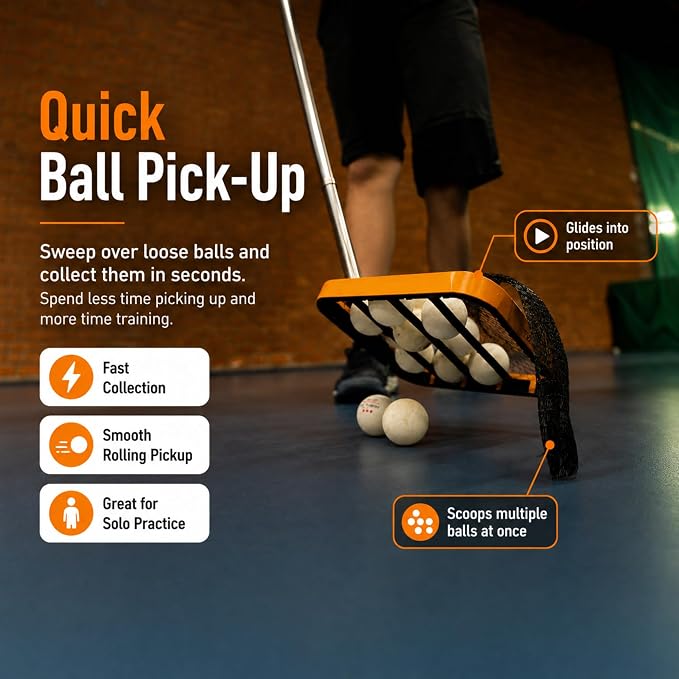PICK 'N GO Table Tennis Ball Picker - Rapid and Efficient Ping Pong Retrieval Tool - Safe and Easy to Use Table Tennis Accessory for Players and Coaches