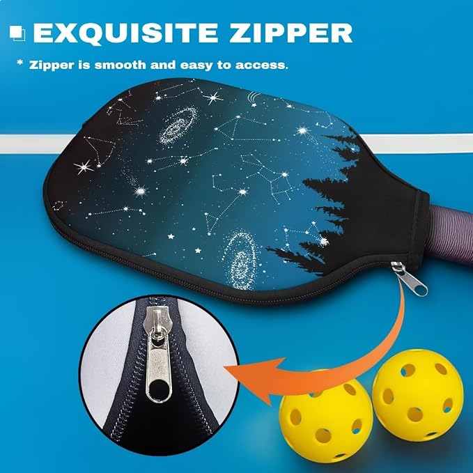 Pickleball Paddle Covers, Fits Standard Pickleball Racquets, Durable Zippered Paddle Cover Universal 8.6 x 11.4Inch