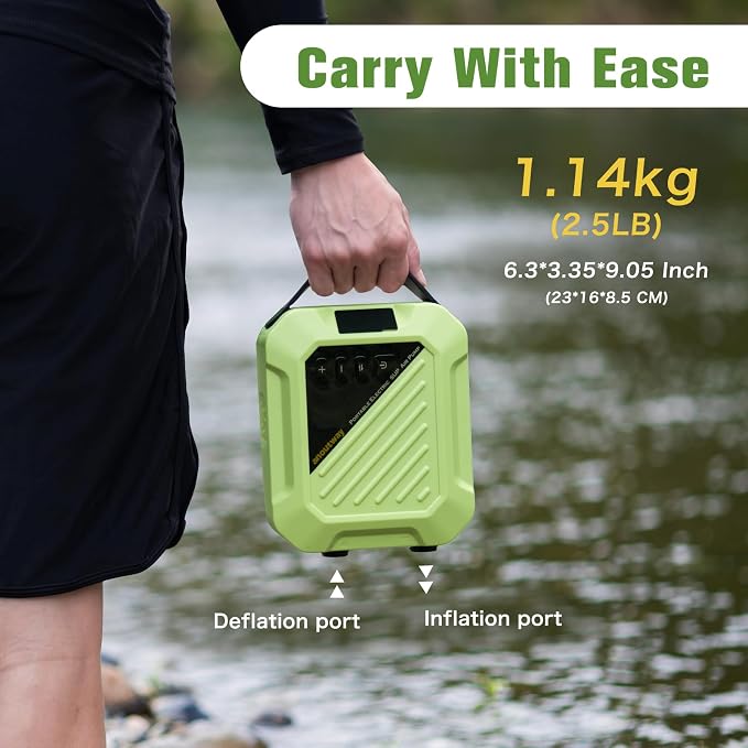 Paddle Board Electric Pump 20PSI High Pressure Rechargeable SUP Air Pump, Intelligent Dual Stage Inflation & Deflation,Auto-Off for Stand Up Paddle Boards,Surfing Kite, Tent