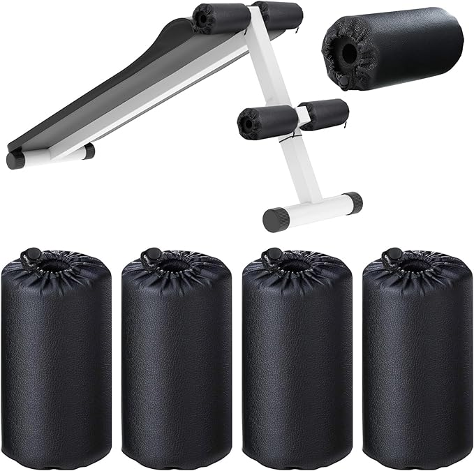Hollowfly 4 Pcs Foam Foot Pads Foam Roller Pad Replacement for Weight Bench Inversion Table and Gym Exercise Equipments(7 x 3.5 x 0.8 Inches)