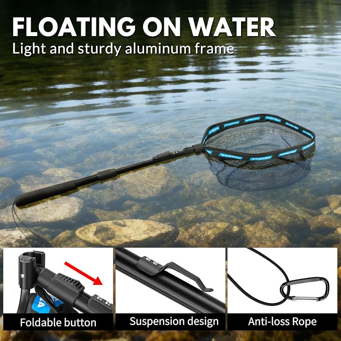 THKFISH Telescoping Fishing Rod and Reel Combo with Backpack, Carbon Fiber Travel Fishing Pole Spinning Reel Kit with Fishing Lures, Fishing Tools Kit for Men