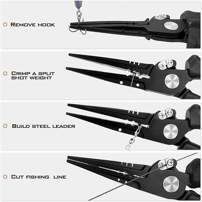 KastKing Speed Demon Pro Fishing Pliers, 420 Stainless Steel, Fishing Tools, Saltwater Resistant Fishing Gear, Tungsten Carbide Cutters, Corrosion Resistant Coating, SuperPolymer Grip Handles