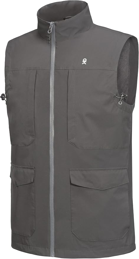 Little Donkey Andy Men's Lightweight Quick Dry Vest Windproof Sleeveless Jacket with 11 Pockets for Travel Fishing Hiking