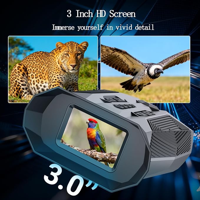 Night Vision Binoculars for Adults with Infrared | 20× Zoom Digital Night Vision Goggles with 4K Photos, 984ft Long Range, HD 3″ Screen, Rechargeable Battery – Best for Hunting, Wildlife, Surveillance