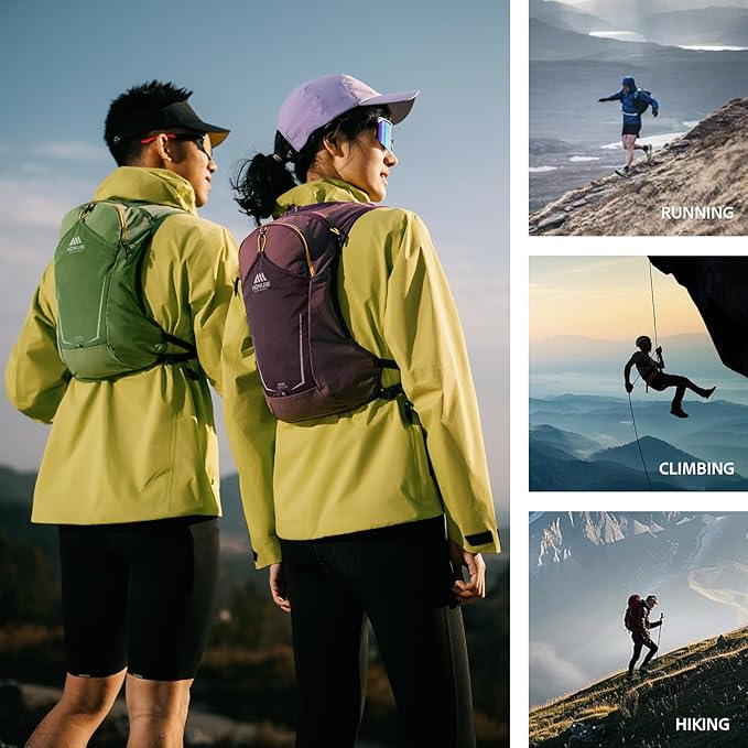 AONIJIE Running Hydration Vest for Men & Women, 8L Hydration Backpack, Multiple Pocket Designs for Water Bottles/Bladders, Lightweight Breathable for Hiking, Climbing, Marathon & Cycling