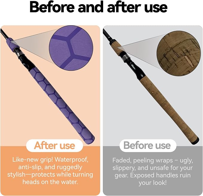 Hex Pattern Handle Heat Shrink for Fishing Rod, Table Tennis Paddle - Sleek, Multiple Colors (30mm Dia. x 1.6m Long, Brown)