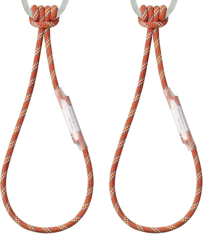 10mm Nylon Prusik Cord Pre-Sewn 24in Prusik Loop，22kN (4950lb) Sewn Eye-to-Eye Utility Cord for Arborist Tree Work, Rescue, Rappelling & Aerial Operations