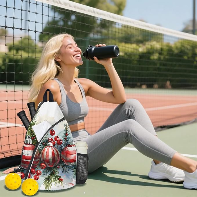 Pickleball Bag for Women Men Adjustable Crossbody Sling Backpack Hold Paddle Accessories
