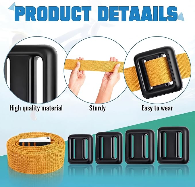Tellegloww 4 Pcs Dive Weights Belt for Scuba Diving Coated Dive Weights Nylon Dive Belt with Metal Quick Release Buckle for Free Diving Spear Fishing