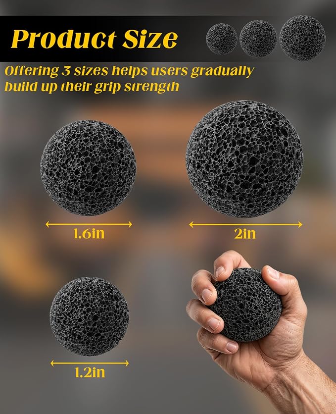 3 PCS Callus Ball for Hand, Moon Grip Ball, Anti-sweat Rock Climbing Grip Trainer 1.2" 1.6" 2"