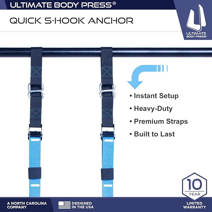 Ceiling Mount Pull Up Bar with 48” Straight Bar and 14” Risers, Fits 16” and 24” Joist by Ultimate Body Press