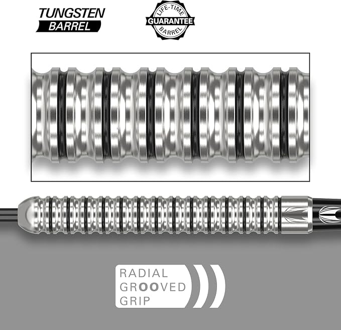 Target Darts Artemis Tungsten Steel Tip Dart Set, 21G/22G/23G/24G/25G/26G | Artemis Original | Artemis K-Flex Integrated Flight & Shaft | Professional Accessories Dart Kit, Dart Wallet Included