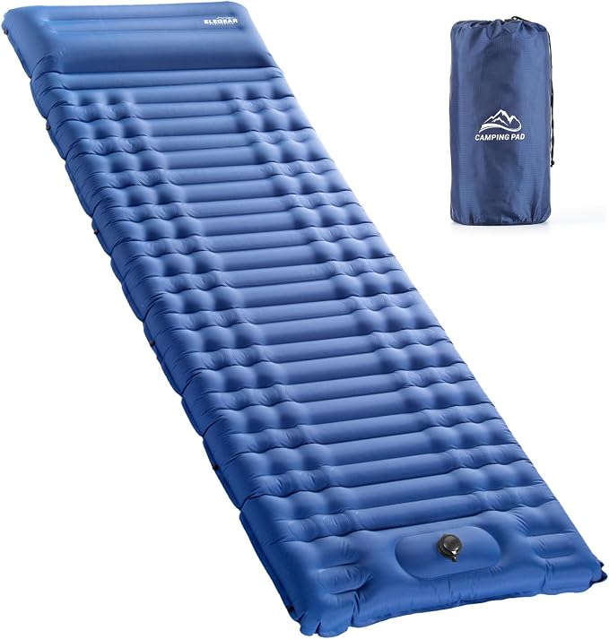 Elegear CumbreX Single Sleeping Pad for Camping, 4.7" Ultra-Thick Inflatable Camping Sleeping Pad with Built-in Foot Pump & Quick Inflation, Portable Camping Sleeping Mat for Backpacking Hiking Tent