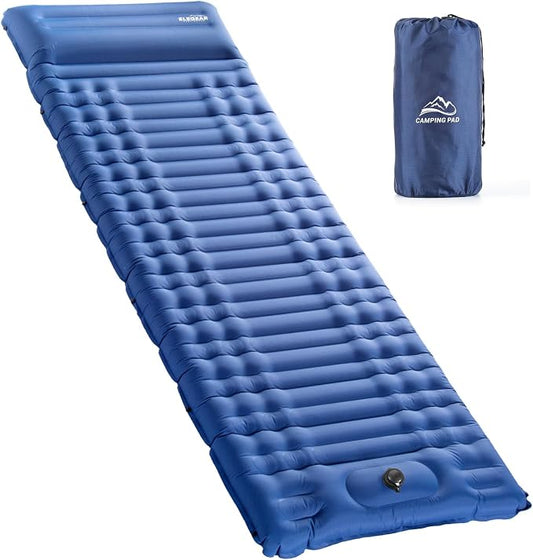 Elegear CumbreX Single Sleeping Pad for Camping, 4.7" Ultra-Thick Inflatable Camping Sleeping Pad with Built-in Foot Pump & Quick Inflation, Portable Camping Sleeping Mat for Backpacking Hiking Tent