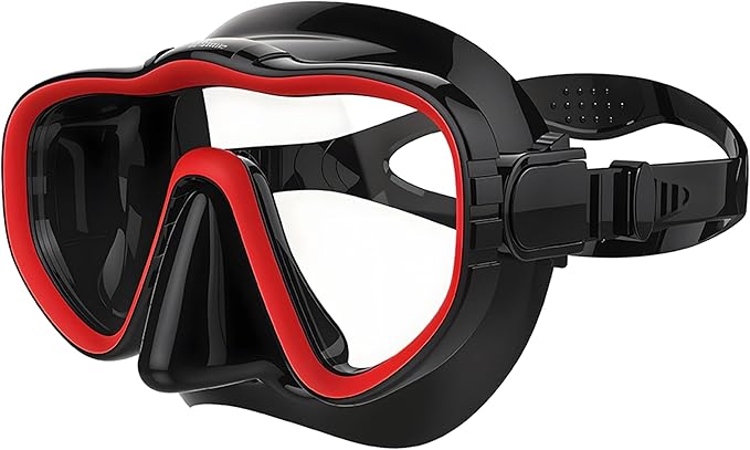 Kraken Aquatics Scuba Diving Mask - Tempered Single Lens Glass Anti-Fog Snorkel Mask for Adults with Leak-Proof Silicone Skirt, Snorkeling Gear, Freediving, Spearfishing Diving Masks - Dive Mask