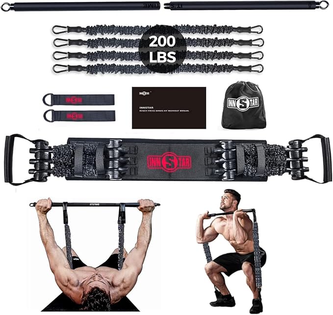 Innstar Multi-Function Resistance Bands for Working Out, Push Up Exercise Bands Resistance Bands Set for Bench Press Gym Equipment, Home Workout, Travel Portabl