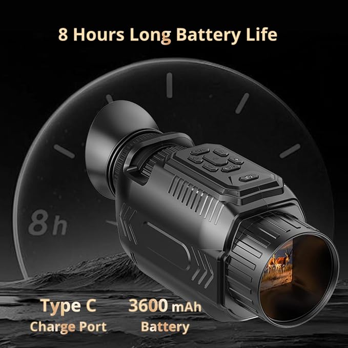 Yoidesu Night Vision Monocular, 4K 64MP Digital Infrared Monocular Telescope, 28X Digital Zoom HD High Powered Telescope for Wildlife Bird Watching Travel Camping