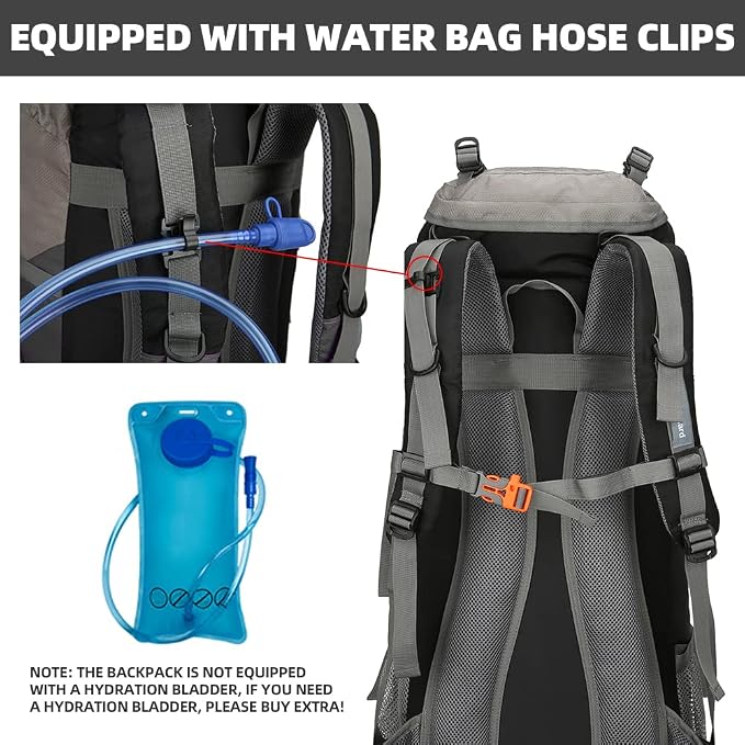 70L Camping Hiking Backpack with Rain Cover Waterproof Backpacking Backpack for Hiking Treeking Climbing Outdoor