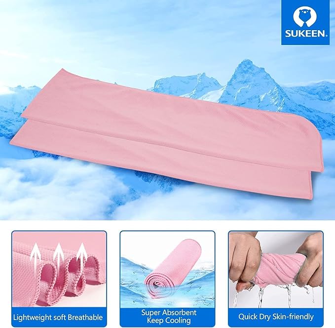 Sukeen 6 Pack Cooling Towels (40"x12") for Neck and Face, Ice Towel for Hot Weather, Soft Breathable Chilly Gym Towels, Cooling Towel for Work Out, Yoga, Running, Camping & More Activities