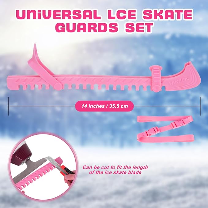 Hikeen Ice Skate Guards with Shoulder Straps,Enhanced Stability Ice Skate Blade Guards,Non-Slip Hockey Skate Blade Protector for Adult and Kids